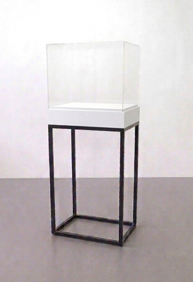 struttura espositiva con teca in plexiglass